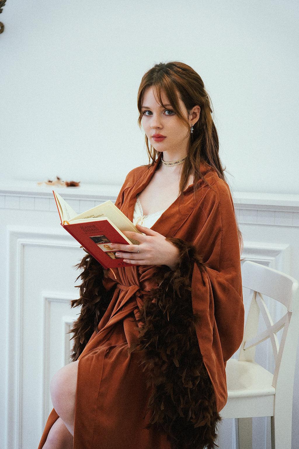 Modal & Cupro Premium Robe-Brown