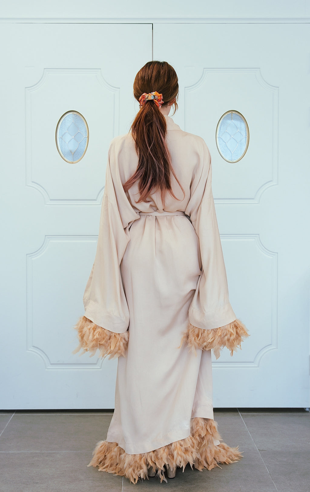 Modal & Cupro Premium Robe- Ivory