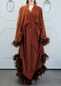 Modal & Cupro Premium Robe-Brown