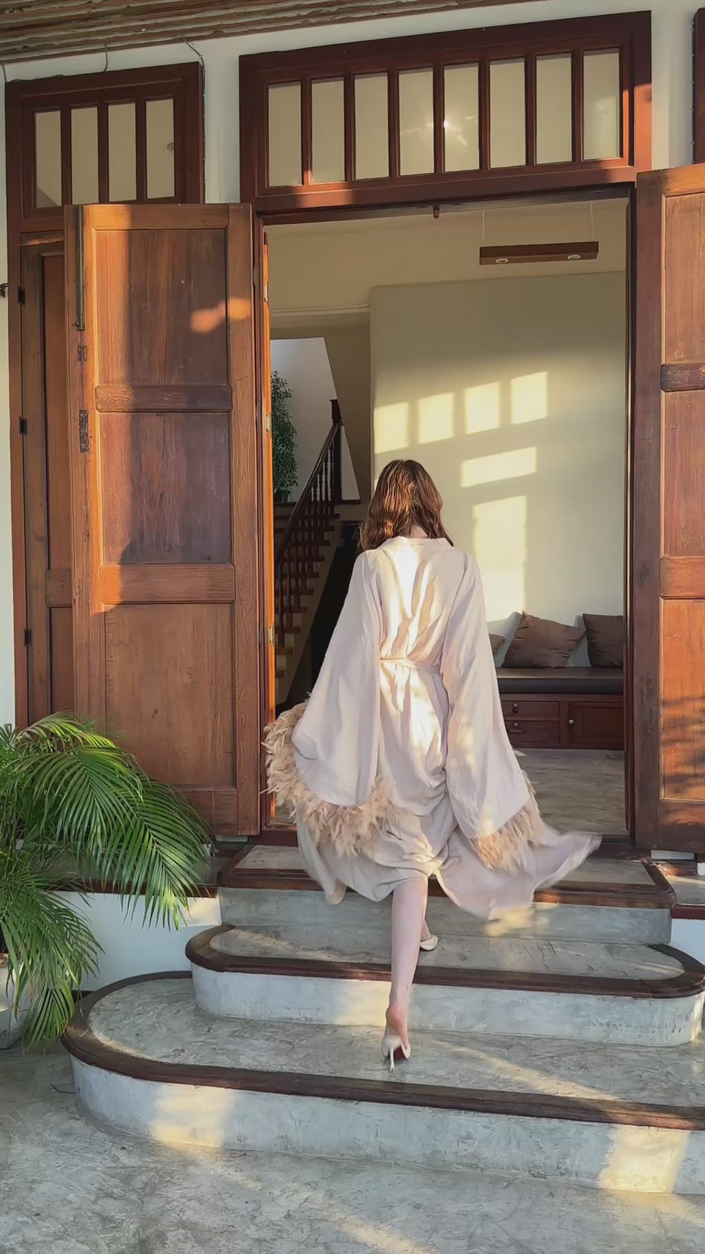 Modal & Cupro Premium Robe- Ivory